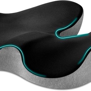Seat Cushion, X Large Memory Foam Cushion for Office Chair Cushions, Car Seat, Gaming Chair, Ergonomic Cushions Pad Pillow for Sciatica, Tailbone Pain Relief and Long Sitting (Blcak)