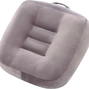 Extra Thick Seat Cushion, Large Chair Cushion Booster for Office Chair to Rise Height, Velvet Cover with Handle and Anti-Slip Bottom, PP Cotton Filling - Relieves Back Pain - 18"X16"X6" Grey