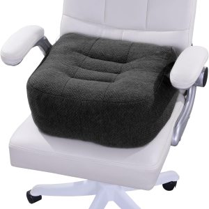 Extra Thick Chair Cushions for Office,6 in Breathable Adult Booster Seat for Car,Car Seat Cushion to Raise Seat Height,Shredded Memory Foam Desk Chair Cushion for Long Sitting,Black