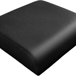 Extra Thick Large Seat Cushion -19 X 17.5 X 4 Inch Gel Memory Foam Cushion with Carry Handle Non Slip Bottom - Pain Relief Coccyx Cushion for Wheelchair Office Chair (Black (1PACK))